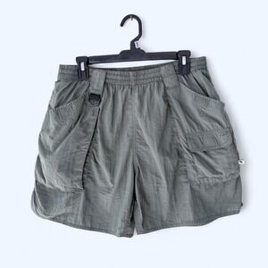 Moose Creek Clothing Mens Cargo Shorts Olive Green Elastic Waist Size M‎
